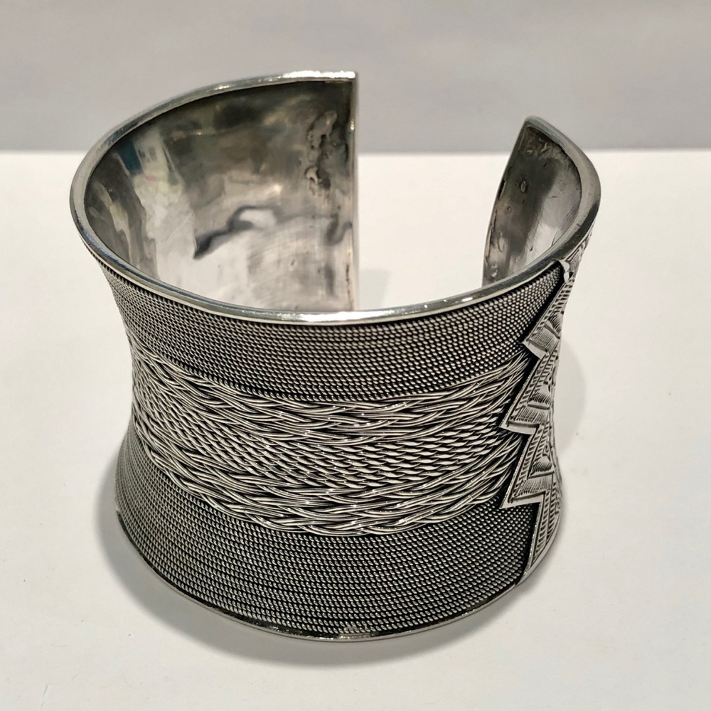 Sterling Silver Wide Cuff Bracelet